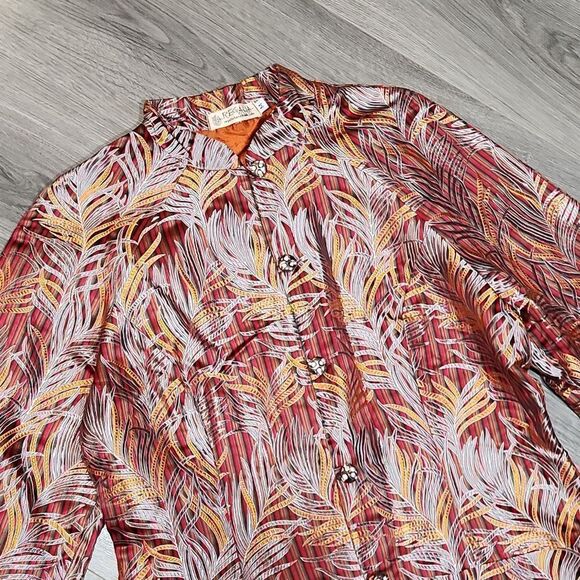 Stunning Handcrafted Metallic Mandrin Collar Statement Button Blazer - Picture 2 of 8